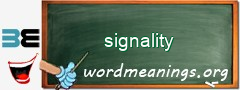 WordMeaning blackboard for signality